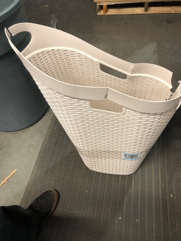 Photo 5 of **DAMAGED**
Mind Reader Rolling Laundry Basket, 60 L Capacity, Ivory 60 Liter with Wheels Ivory Single