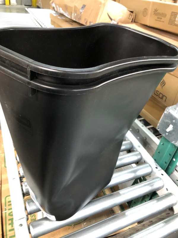 Photo 2 of **WARPED**
Rubbermaid Commercial Products 41QT/10.25 GAL Wastebasket Trash Container Black 2 pack