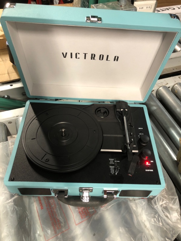 Photo 3 of Victrola Vintage 3-Speed Bluetooth Portable Suitcase Record Player with Built-in Speakers