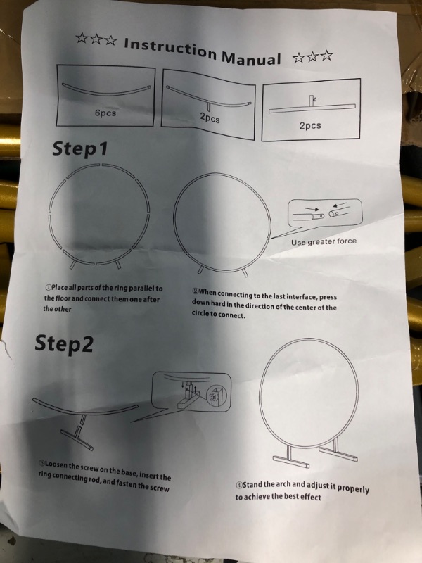 Photo 2 of **MINOR DAMAGE**
Esyun 6.56Ft Circle Backdrop Stand, Metal Circle Wedding Arch Backdrop Stand 