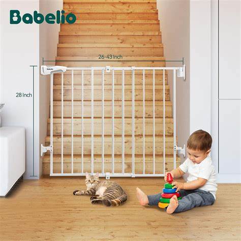 Photo 1 of Babelio 26-43" Auto Close Baby/Dog Gate for Stairs, 2-in-1 