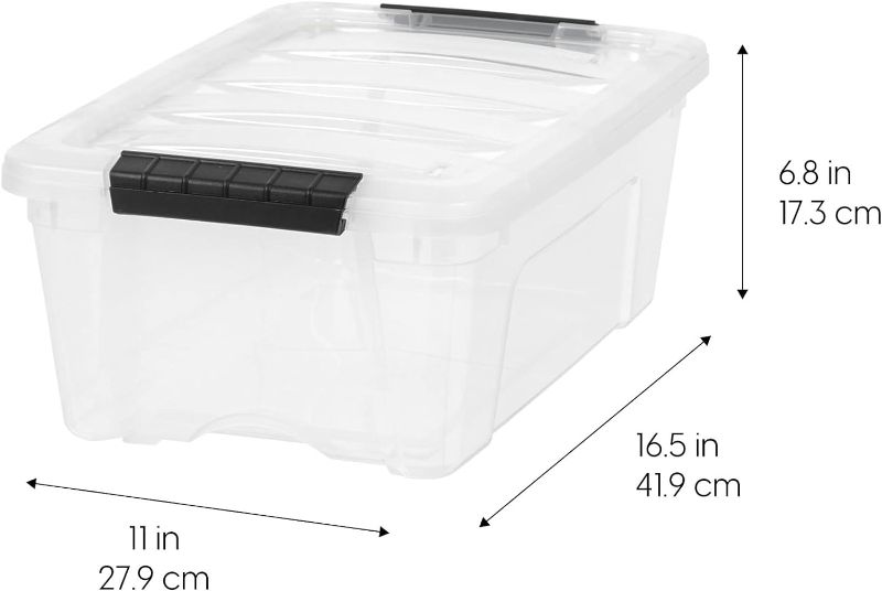 Photo 1 of **DAMAGE**
IRIS USA 12 Qt. Plastic Storage Bin Tote Organizing Container - 2 Pack