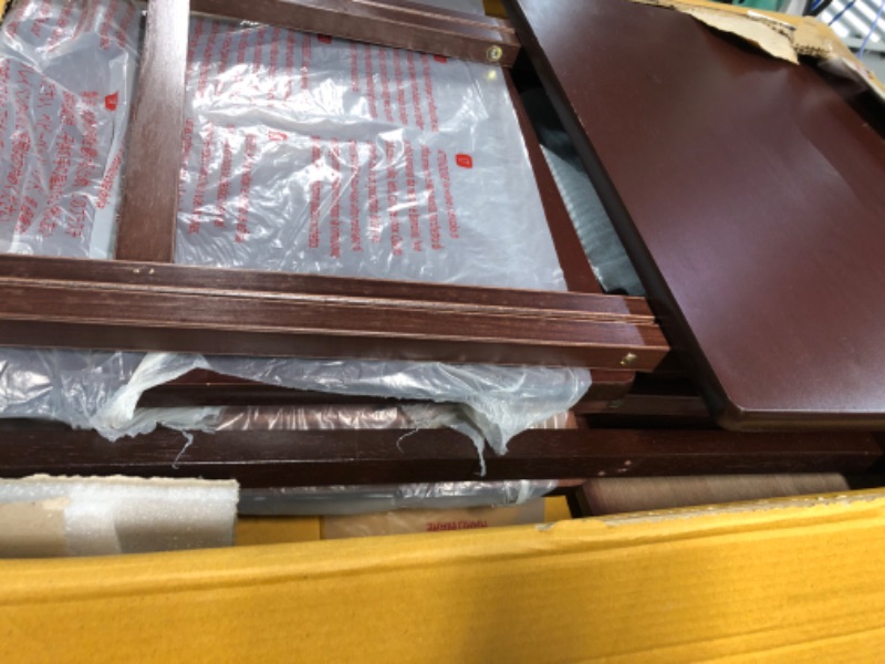 Photo 3 of **DAMAGE TO ONE**
Amazon Basics Classic TV Dinner Folding Trays with Storage Rack - 4-Pack, Espresso