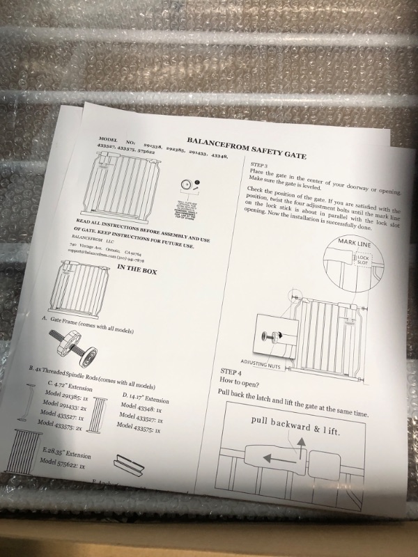 Photo 3 of BalanceFrom Easy Walk-Thru Safety Gate for Doorways and Stairways Fits 29.1 - 33.8" Wide