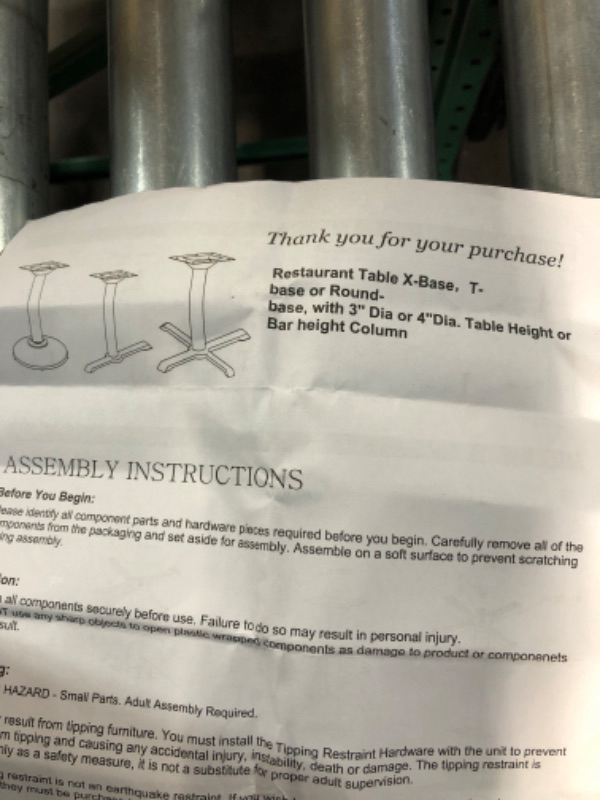 Photo 3 of [FOR PARTS, READ NOTES] NONREFUNDABLE
Restaurant Table X-Base