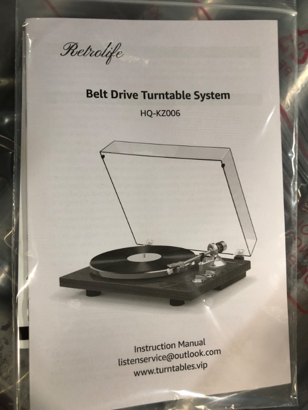 Photo 4 of *-*PARTS ONLY DOES NOT FUNCTION
Turntables Belt-Drive Record Player with Wireless Output Connectivity