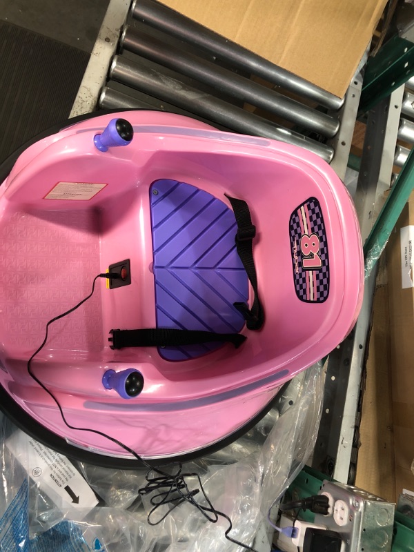 Photo 3 of Flybar Electric Ride On Bumper Car Vehicle Ages 1.5 - 4 Years, LED Lights Pink/Purple