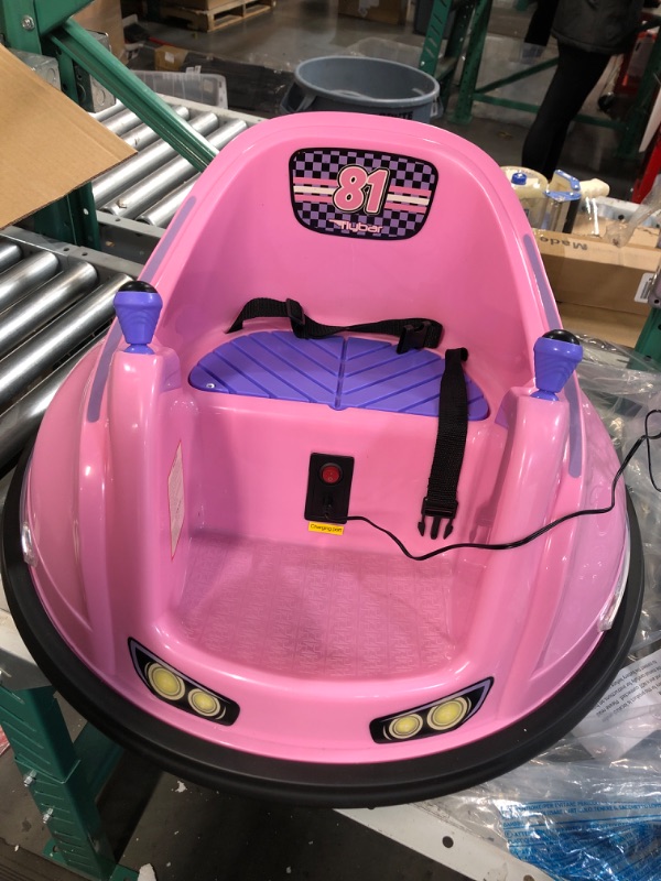 Photo 2 of Flybar Electric Ride On Bumper Car Vehicle Ages 1.5 - 4 Years, LED Lights Pink/Purple