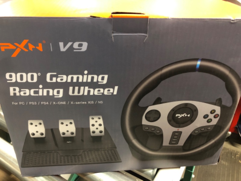 Photo 1 of PXN V9 PC Steering Wheel With 3-Pedals and Shifter Gaming Racing Wheel 