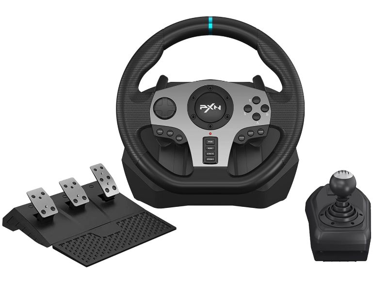 Photo 1 of PXN V9 PC Steering Wheel With 3-Pedals and Shifter Gaming Racing Wheel 