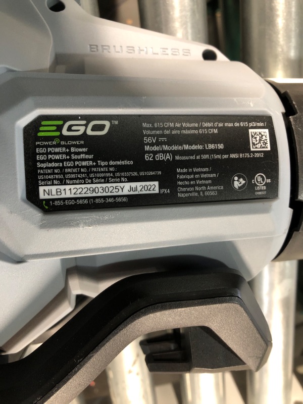 Photo 4 of (READ FULL POST) EGO Power+ LB6151 615 CFM Variable-Speed 56-Volt Lithium-ion Cordless Leaf Blower with 2.5Ah Battery and Charger, black 615 CFM Blower Kit w/ 2.5 Ah Battery