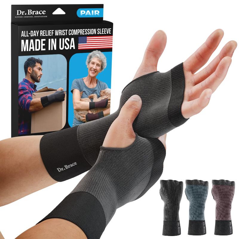 Photo 1 of DR. BRACE - MADE IN USA - Wrist Brace & Compression Arthritis Gloves. Support Sleeves  (Moon, Medium)