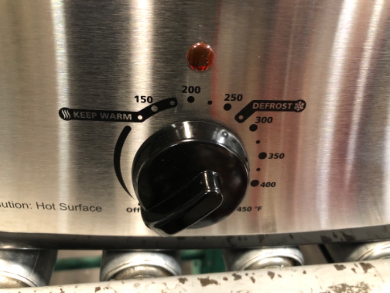 Photo 1 of **NO POWER / PARTS ONLY**
Roaster Oven, 24Qt Electric Roaster Oven, Turkey Roaster Oven Buffet with Self-Basting Lid, Removable Pan, Cool-Touch Handles, 1450W Stainless Steel Roaster Oven, Silver 24QT Silver