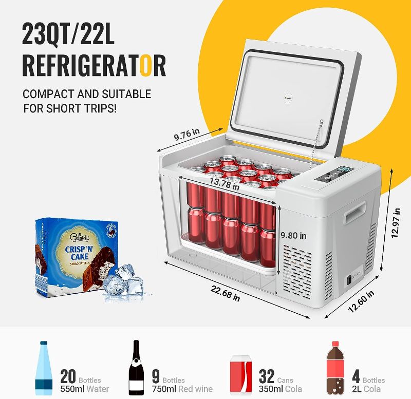 Photo 6 of (READ FULL POST) BougeRV 12 Volt Refrigerator 12V Car Fridge 23 Quart Portable Freezer Compressor Cooler 12/24V DC 110~240 Volt AC 