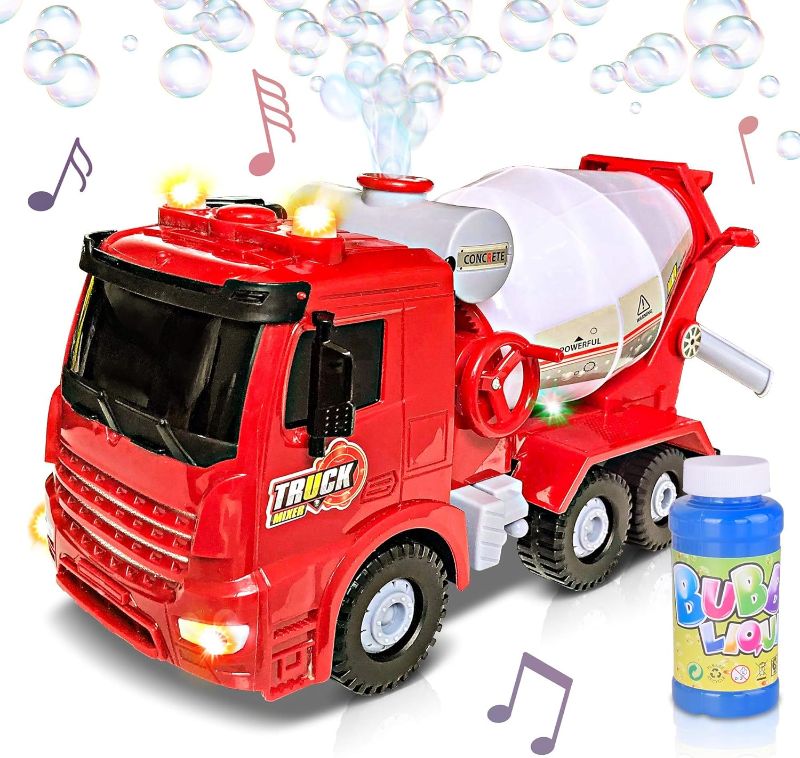 Photo 1 of ArtCreativity Bubble Blowing Fire Engine Toy Truck for Kids - Awesome Light Up LED and Siren Effects