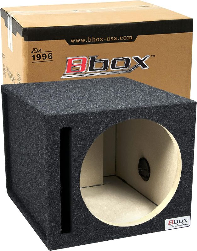 Photo 1 of Bbox Single Sealed 12 Inch Subwoofer Enclosure - Car Subwoofer Boxes & Enclosures - Premium Subwoofer Box Improves Audio Quality, Sound & Bass - Red & Black Spring Terminals - Charcoal 12" Single Sealed