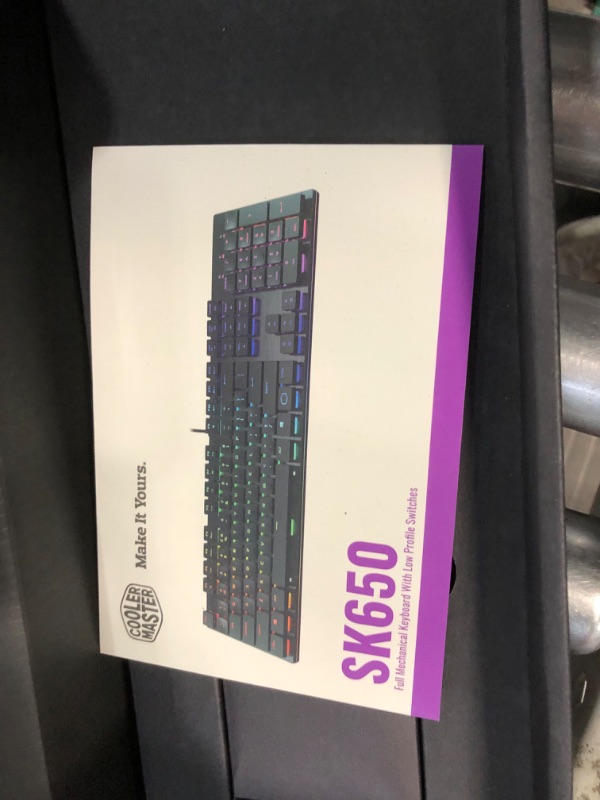 Photo 1 of Cooler Master Sk-650-Gklr1-US SK650 Mechanical Keyboard with Cherry MX Low Profile Switches In Brushed Aluminum Design,BlacK Layout,Full