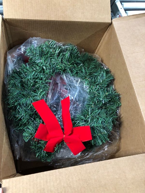 Photo 2 of ***USED - NO BATTERIES - UNABLE TO TEST - ONLY 2 WREATHS***
Yuxung 2 Pcs 14 Inch Pre Lit Christmas Wreath with Lights Mini Artificial LED Christmas Front Door Wreath with Red Bow for Xmas Holiday Party Decorations Table Fireplaces Porch Wall Ornament