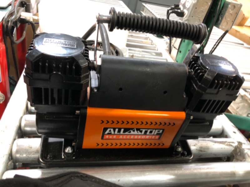 Photo 1 of ALL-TOP Heavy Duty Portable 12V Air Compressor Kit Inflate 180L (6.35Ft³)/Min Max 150PSI Metal Heat Dissipation ensures Duty Job for Pros Includes a 1680D Rugged Carry Bag for 4x4 Vehicle