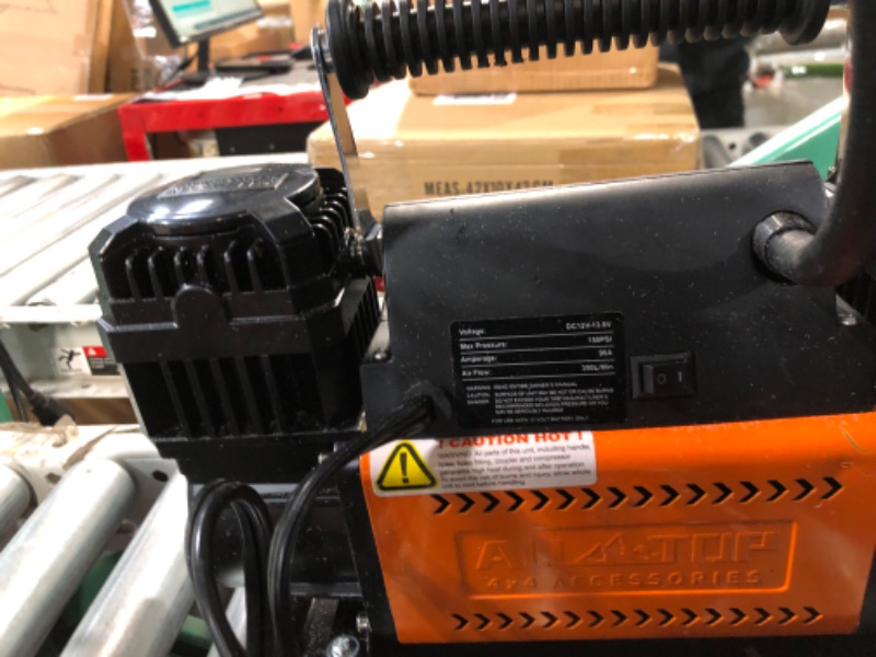 Photo 1 of ALL-TOP Heavy Duty Portable 12V Air Compressor Kit Inflate 180L (6.35Ft³)/Min Max 150PSI Metal Heat Dissipation ensures Duty Job for Pros Includes a 1680D Rugged Carry Bag for 4x4 Vehicle