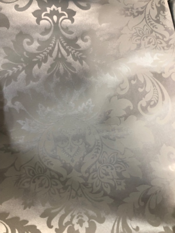 Photo 2 of ***USED READ NOTES***yaretzy Peel and Stick Wallpaper 3D Silver Grey Floral Modern Damask  20.8inch x 118inch 20.8inch X 118inch Silver/Gray