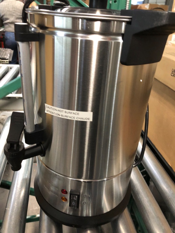 Photo 5 of (USED/SEE NOTES) SYBO 2022 UPGRADE SR-CP-50B Commercial Grade Stainless Steel Percolate Coffee Maker Hot Water Urn for Catering, 50-Cup 8 L, Metallic