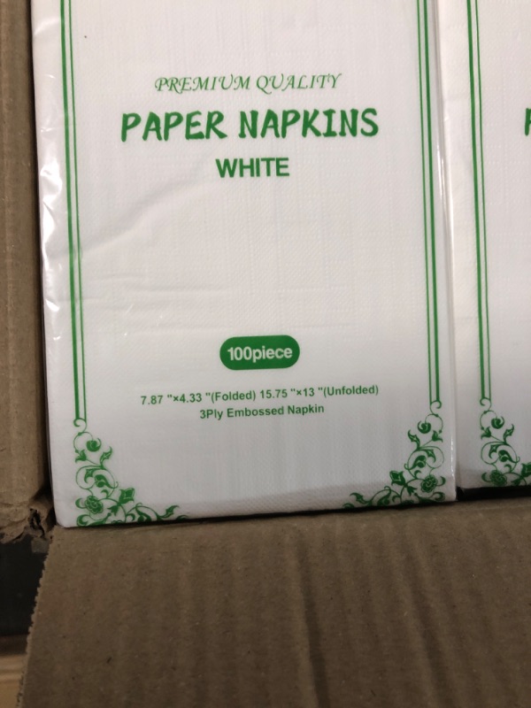 Photo 2 of [600 Pack]Vplus Paper Napkins Guest Towels Disposable Premium Quality 3-ply Dinner Napkins Disposable Soft, Absorbent, Party Napkins Wedding Napkins for Kitchen, Parties, Dinners or Events(White)