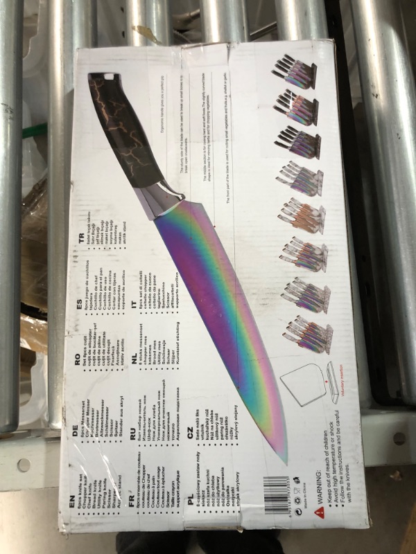 Photo 2 of WopZra Rainbow Knife Set, Kitchen Knives Set with Acrylic Block