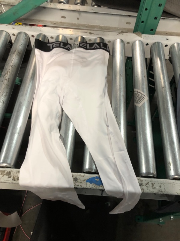 Photo 1 of Boys White Spandex Leggings Large Age 12-13