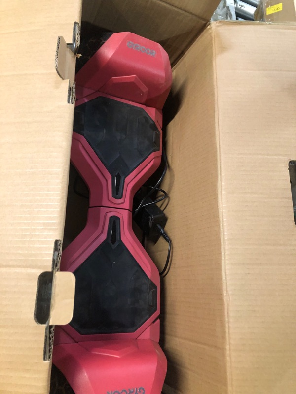 Photo 4 of **NONREFUNDABLE**FOR PARTS OR REPAIR**SEE NOTES**
Gyroor Warrior 8.5 inch All Terrain Off Road Hoverboard with Bluetooth Speakers and LED Lights, UL2272 Certified Self Balancing Scooter red