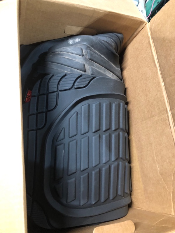 Photo 1 of Motor Trend - MT-923-BK 923-BK Black FlexTough Contour Liners-Deep Dish Heavy Duty Rubber Floor Mats for Car SUV Truck & Van-All Weather Protection, Universal Trim to Fit Full Set Black