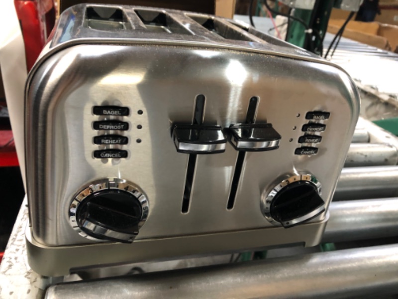 Photo 1 of ***USED - DENTED - SEE PICTURES***
Cuisinart CPT-180P1 Metal Classic 4-Slice Toaster, Brushed Stainless Brushed Stainless 4 Slice-New Toaster