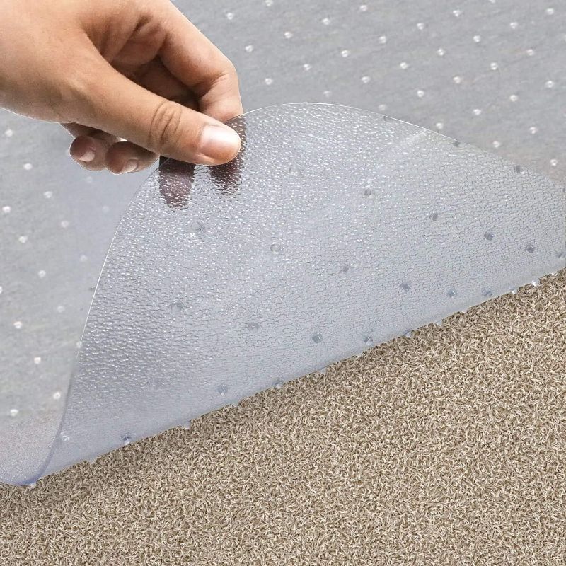 Photo 1 of Azadx Clear Office Chair Mat for Low, Standard and No Pile Carpeted Floors, Plastic Computer Desk Chair Mat on Carpet for Easy Rolling, Durable Carpet Protector Mat (36 x 48'' Lipped)
