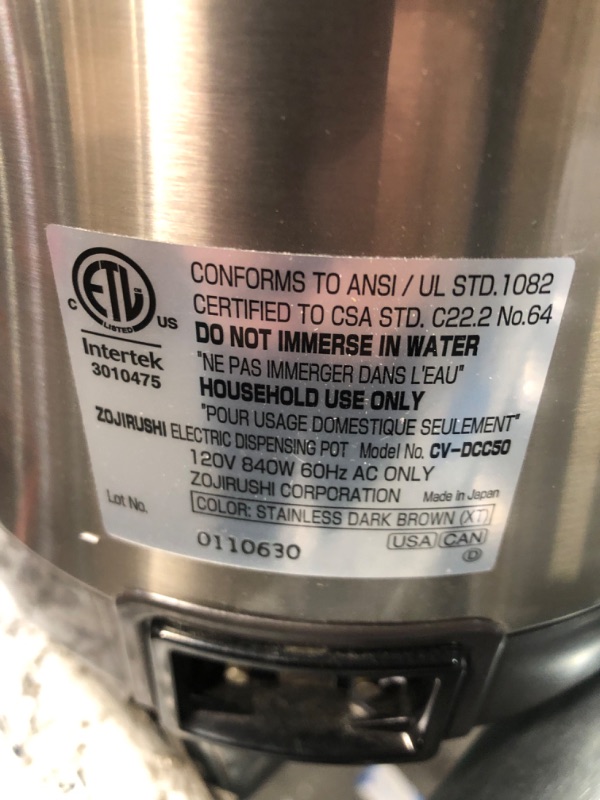 Photo 1 of **MISSING POWER CORD**
Zojirushi 586361-CV-DCC40XT America Corporation Ve Hybrid Water Boiler And Warmer,