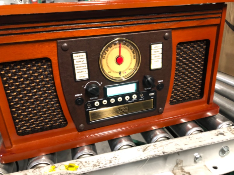 Photo 4 of Victrola VTA-750B Aviator Wooden 7-in-1 Nostalgic Record Player with Bluetooth and Digital CD Encoding