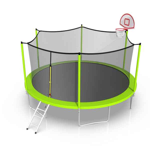 Photo 1 of (READ FULL POST) 16ft Trampoline with Enclosure, New Upgraded Kids Outdoor Trampoline with Basketball Hoop and Ladder, Heavy Duty Round Trampoline for Garden, Backyard, Patio
