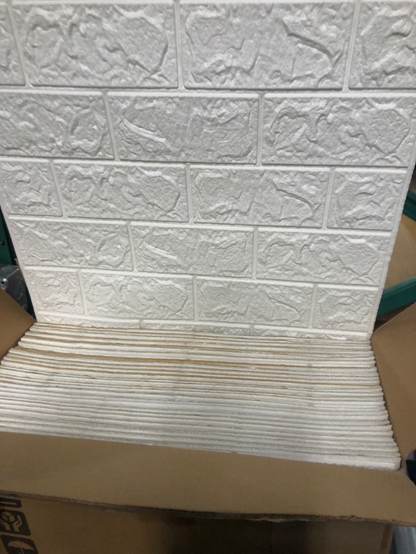 Photo 3 of ***USED***
Art3d 30 Pcs 3D Brick Wallpaper in White, Faux Foam Brick Wall Panels Peel and Stick 16.5”*12.6”