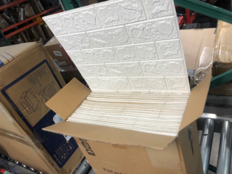 Photo 4 of ***USED***
Art3d 30 Pcs 3D Brick Wallpaper in White, Faux Foam Brick Wall Panels Peel and Stick 16.5”*12.6”