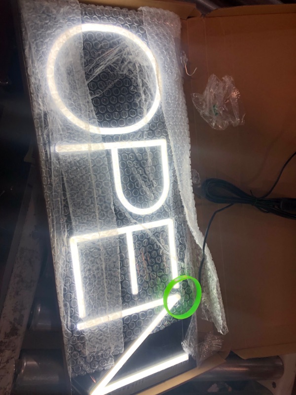 Photo 3 of Open Signs for Business 12V/2A Ultra Bright LED Neon Open Sign 22 Inch Lighted Open Sign Electric Light Up Open Sign for Business Storefront Window Glass Door Retail Shop Store Bar Salon Restaurant,White White 22 Inch