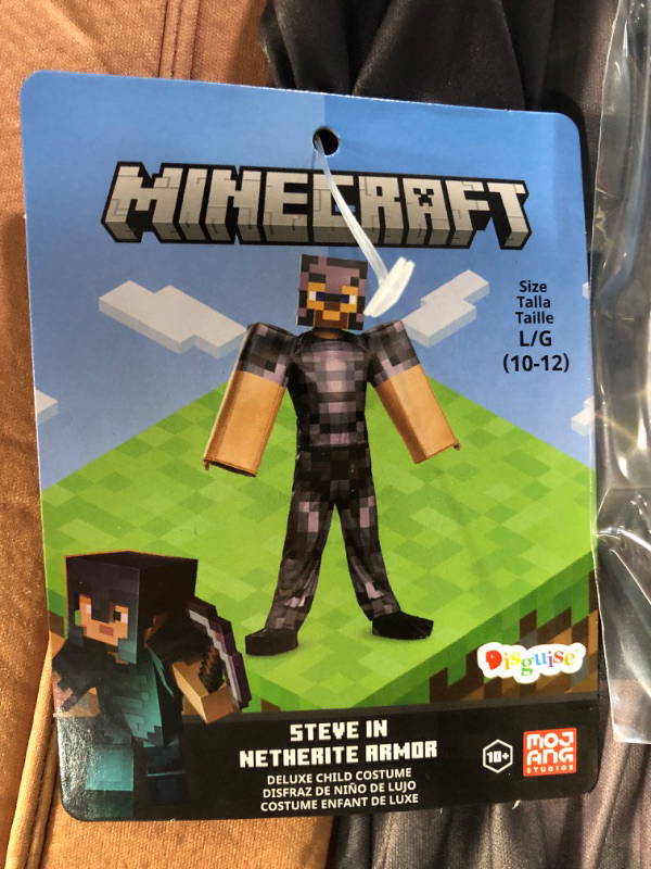 Photo 4 of 
Boys' Minecraft Steve In Netherite Armor Halloween Costume size L 10-12