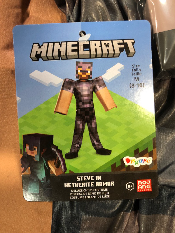 Photo 4 of Boys' Minecraft Steve In Netherite Armor Halloween Costume size M 8-10