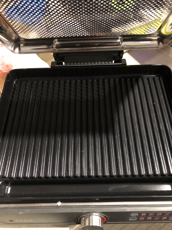 Photo 3 of * used * see images * 
Ninja GR101 Sizzle Smokeless Indoor Grill & Griddle, 14'' Interchangeable Nonstick Grill, Grey/Silver