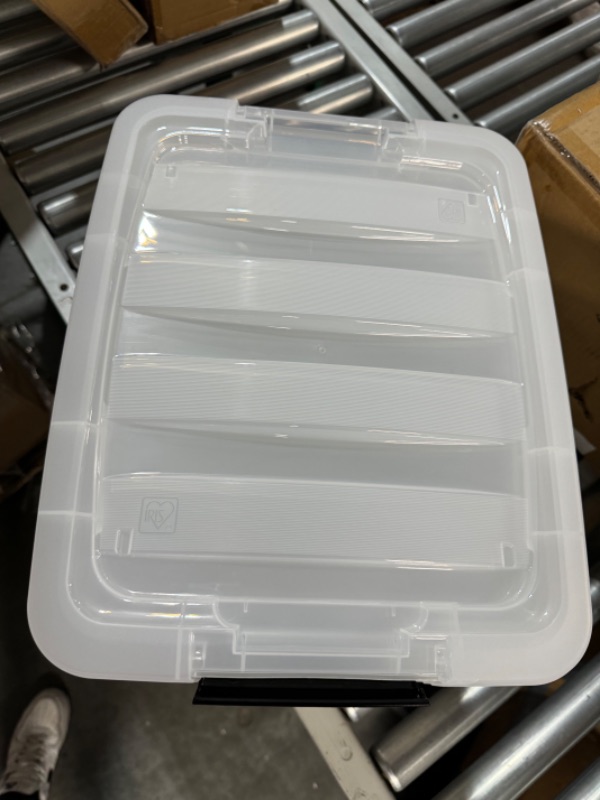 Photo 3 of * used * minor damage to lids * see images *
IRIS USA 19 Qt. Plastic Storage Bin Tote Organizing Container with Durable Lid 4PK