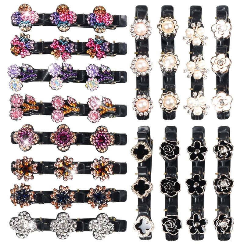 Photo 1 of 32PCS Sparkling Crystal Stone Braided Hair Clips