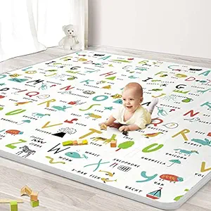 Photo 1 of Baby Play Mat 79" X 71",Reversible Waterproof Foldable Foam Floor Playmat for Kids Toddlers, Extra Large Anti- Slip Baby Crawling Mat Tear Proof Xpe Abc