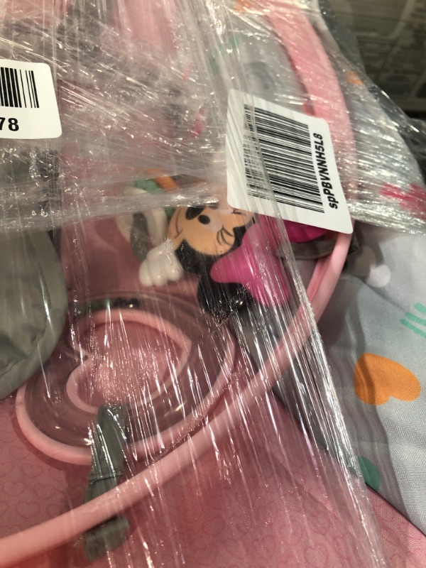 Photo 3 of Bright Starts Disney Baby Minnie Mouse Infant to Toddler Rocker with Vibrations and Removable -Toy Bar - Forever Besties, Newborn + Minnie Forever Besties