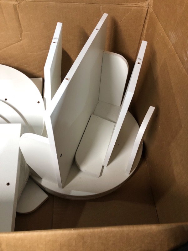 Photo 1 of Besiost Rotating Bookshelf, Wood Corner Bookshelf White