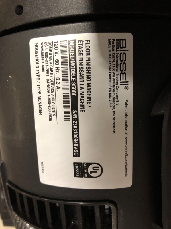 Photo 5 of ***USED AND DIRTY - POWERS ON - UNABLE TO TEST FURTHER***
BISSELL ProHeat 2X Revolution Pet Pro Plus, 3588F, Upright Deep Cleaner New TurboStrength