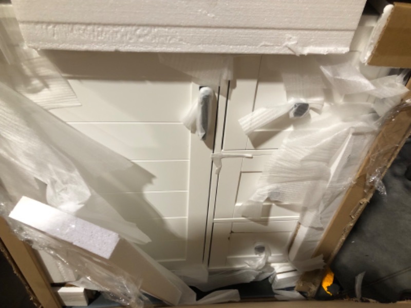 Photo 1 of **MINOR DAMAGE TO DRAWER**
allen + roth Rigsby 30-in White Undermount Single Sink Bathroom Vanity 