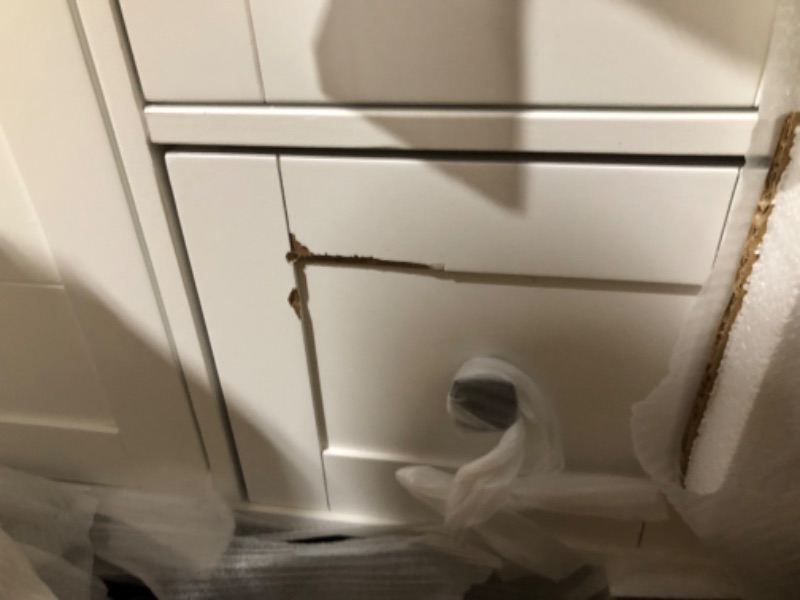 Photo 4 of **MINOR DAMAGE TO DRAWER**
allen + roth Rigsby 30-in White Undermount Single Sink Bathroom Vanity 